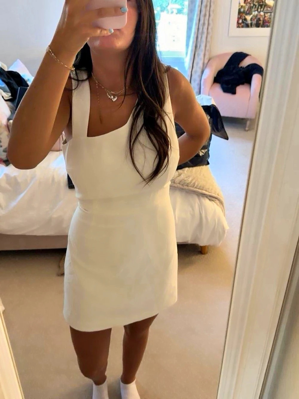 French Connection Mini Dress White Size Medium Like New